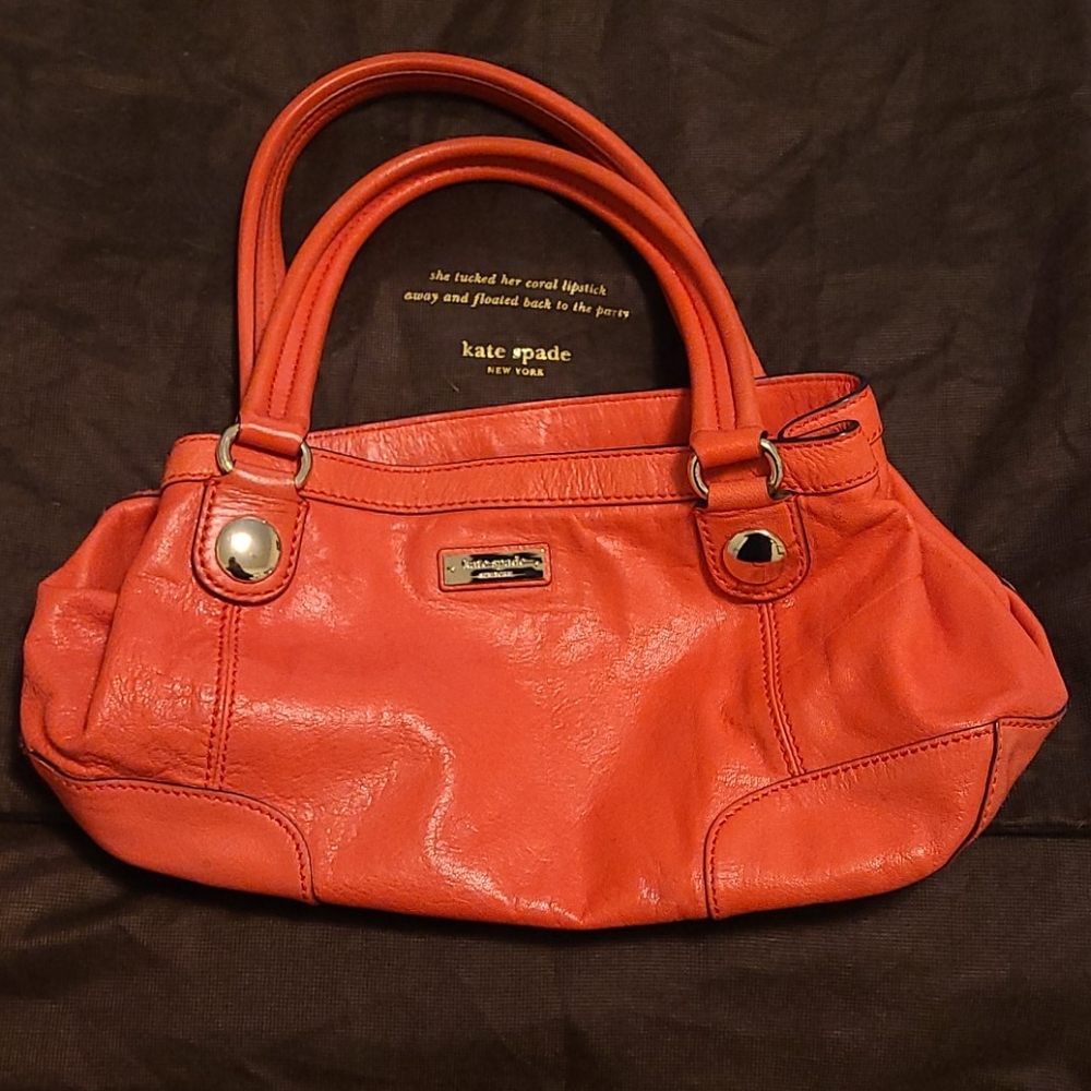 Kate spade coral leather bag